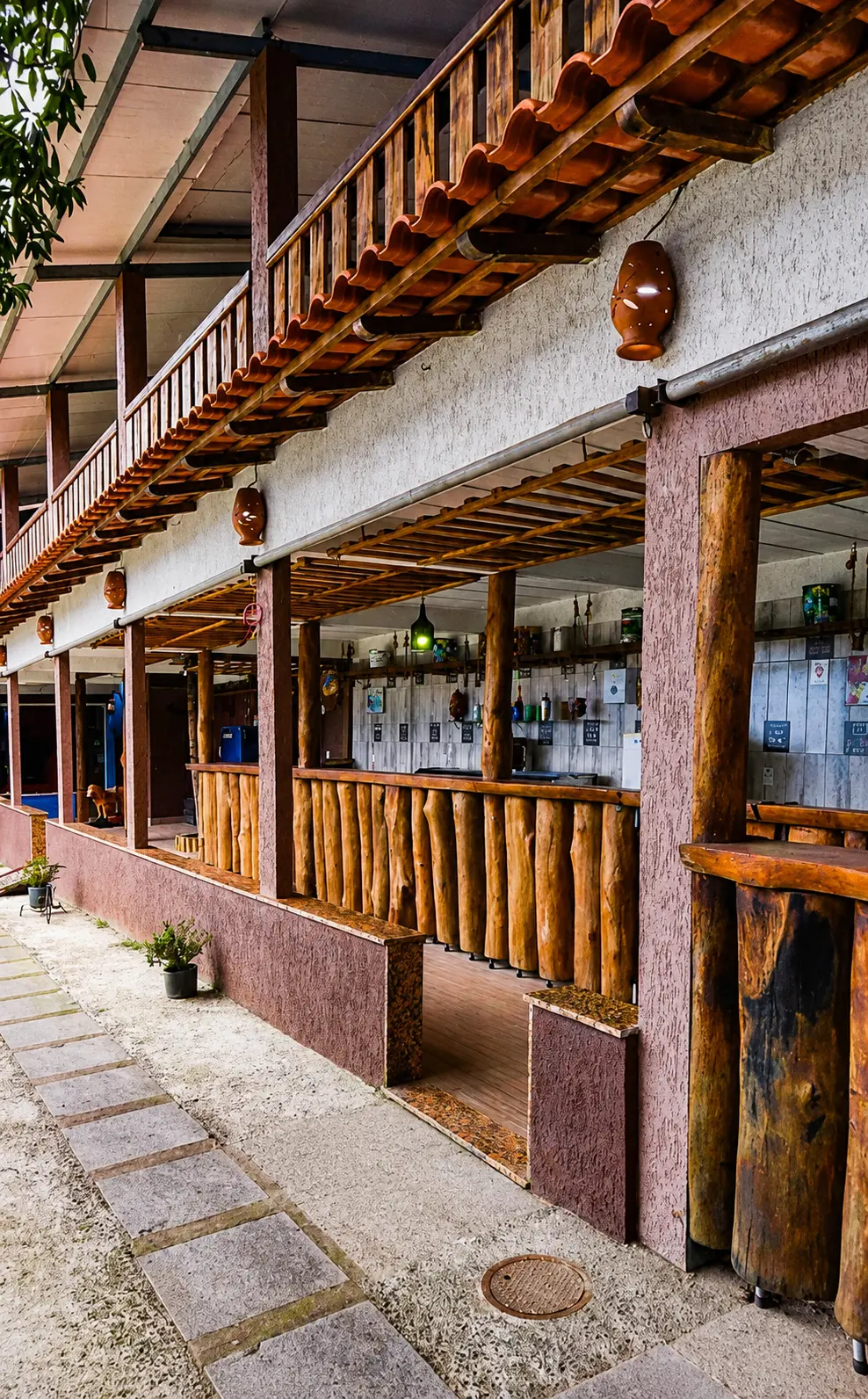 Varanda rústica de madeira
